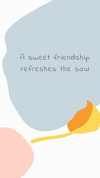 A sweet friendship refreshes the soul Memphis quote template vector