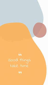 Good things take time Memphis quote template vector