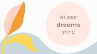 Let your dreams shine Memphis quote template vector