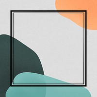 Green orange psd frame with design space on gray background