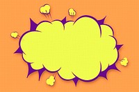 Yellow cartoon effect speech bubble design resource