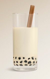 Bubble milk tea in a glass design resource