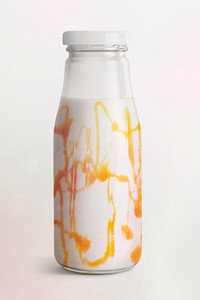 Caramel smoothie in a glass bottle mockup 