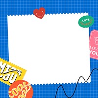 Colorful word sticker frame psd 