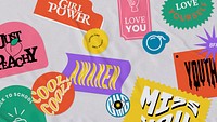 Vintage word sticker background paper texture