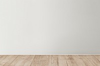 Gray blank concrete wall mockup with a wooden floor