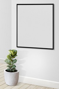 Picture frame mockup on a wall