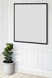 Picture frame mockup on a wall