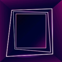Glowing pink neon frame on a dark background vector
