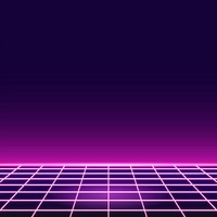 Pink grid neon patterned background vector