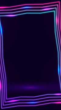 Pink and purple neon frame on a social story template vector