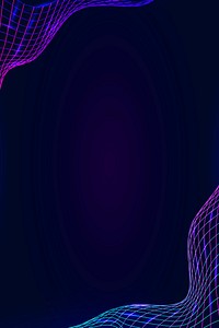 Neon synthwave border on a dark purple background vector