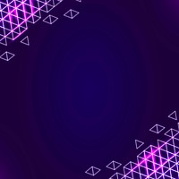 Neon geometric border on a squared dark purple template vector