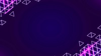 Neon geometric border on a dark purple blog banner template vector