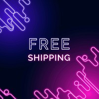 Free shipping neon advertisement template vector