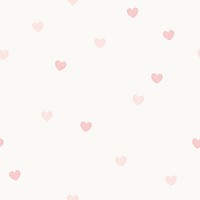 Pink heart seamless pattern on a beige background