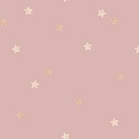 Gold star seamless pattern on a dull pink background