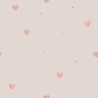 Pink heart seamless pattern on a brown background