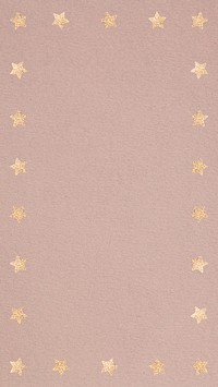 Gold star patterned frame on a brown background