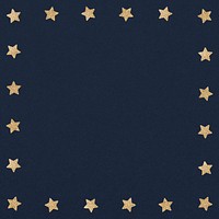 Gold star patterned frame on a midnight blue background