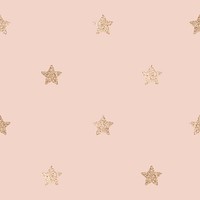 Seamless glittery gold stars background design resource 