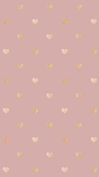 Seamless glittery gold hearts patterned background