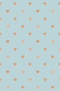 Seamless glittery gold hearts patterned background