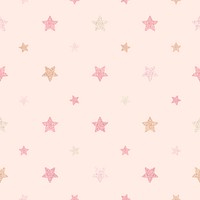 Seamless glittery pink stars background design resource