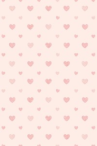 Seamless glittery pink hearts patterned background