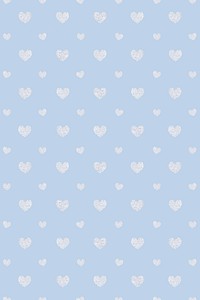 Seamless glittery silver hearts patterned background