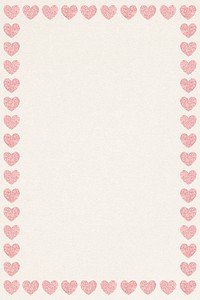 Shimmering pink heart frame design resource 