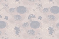 Hand drawn gray flower pattern on a beige background