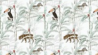Hand drawn tropical pattern on a white background