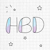 HBD typography on grid patterned background vector