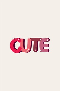 Pink cute word on off white background vector