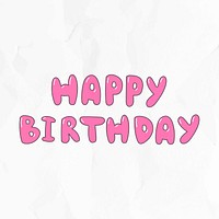 Pink happy birthday word vector