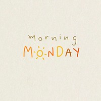 Morning Monday weekday typography vector