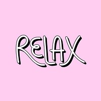 Relax typography illustrated on a pink background vector 