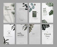 Minimalist natural marketing banner design template vector set