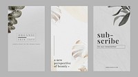 Minimalist natural marketing banner design template vector set