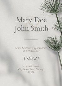 Card template wedding invitation mockup papyrus border