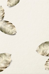 Gold leaves psd on beige background
