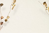 Gold branch foliage psd on beige background 