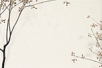 Dry branch psd text space beige background