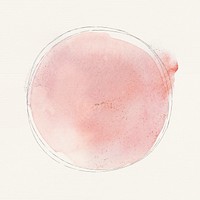 Pink abstract watercolor blob on beige background