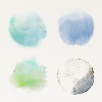 Watercolor blobs and brush stroke set