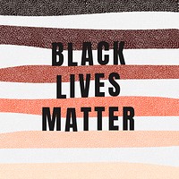 Black lives matter with colorful striped background social media post