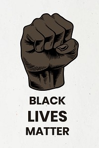 Raised fist for the black lives matter movement social template vector 