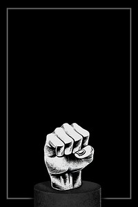 Raised fist for black lives matter movement frame design element 