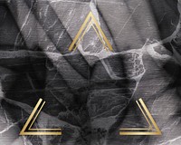 Golden framed triangle on a marble texture